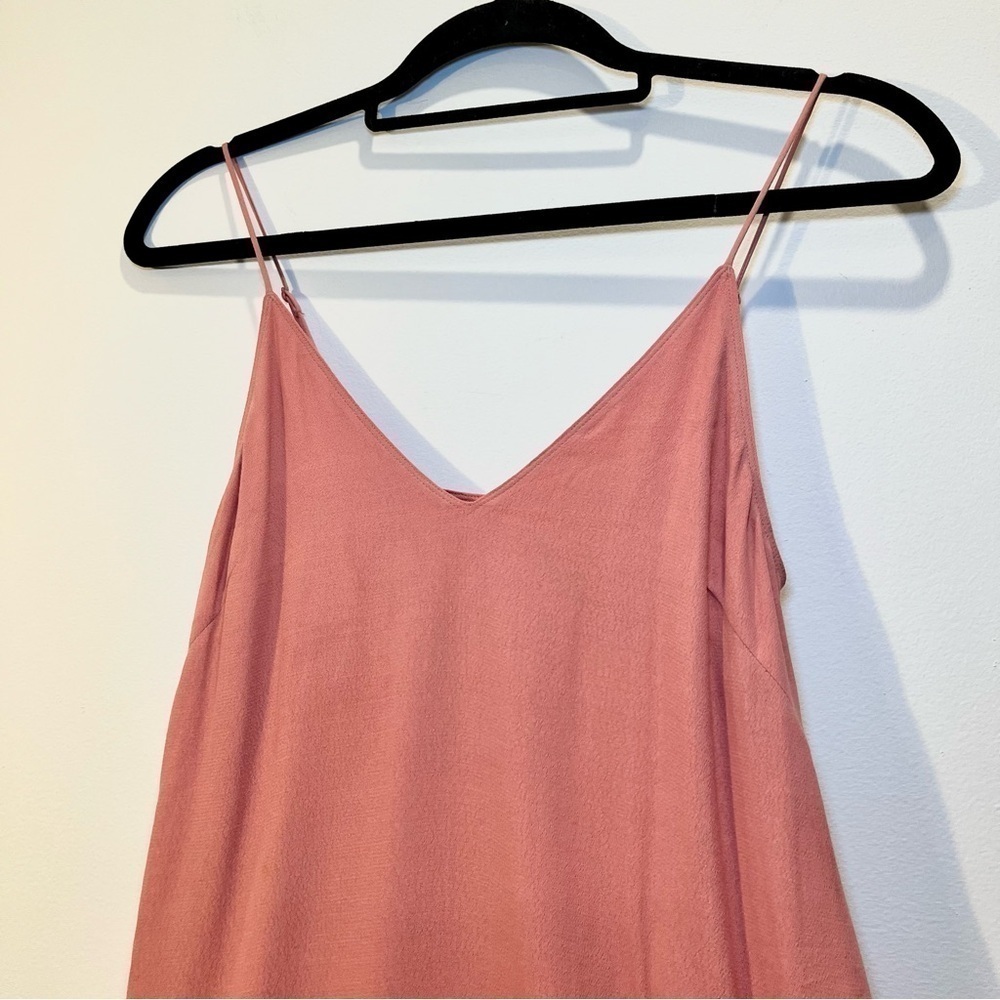 Aritzia Wilfred Free Vivienne Pink V Neck Mini Camisole Minimalist Slip Dress - Picture 7 of 9